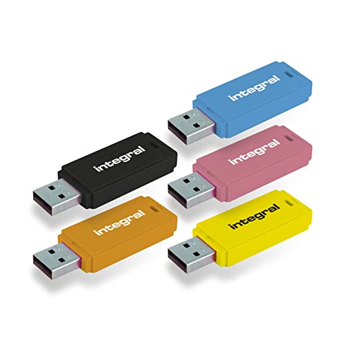 Integral 64GB Neon USB 2.0 Clé USB Pack 5 (Noir/Rose/Jaune/O... - Nouvelle promo Amazon à 40.63€