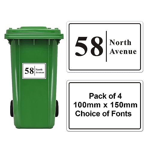 4 x Wheelie Bin Stickers Bin Numbers for Wheelie Bins... - Maison & Cuisine Amazon Royaume-Uni à 1.99€