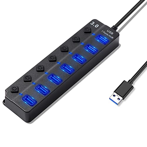 Hoppac Hub USB 3.0, 7 in 1 Porte USB Multiple Per PC, Con 1... - High-Tech & Électronique Amazon Italie à 17.46€