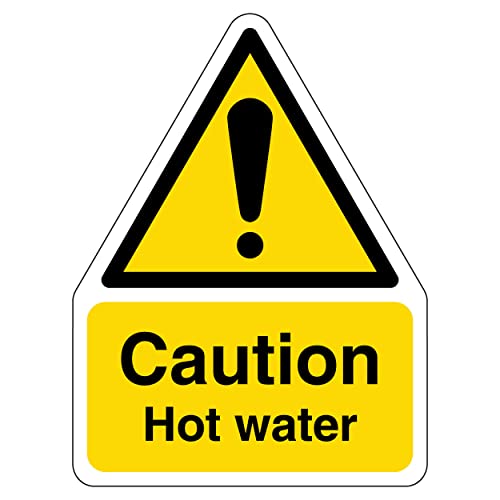 V Safety Shaped Safety Sign - Caution Hot Water - 150X200... - Maison & Cuisine en promo à 2.46€