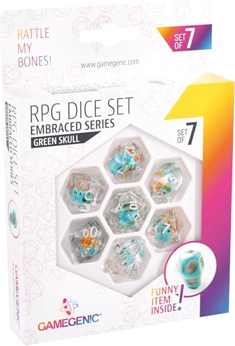 Green Skull Role Playing Dice Set (7pcs) - Bon plan à 3.74€
