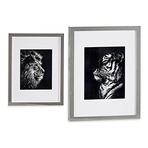 Gift Decor Cuadro Tigre León Cristal Plateado Aglomerado... - Amazon Espagne à 9.46€