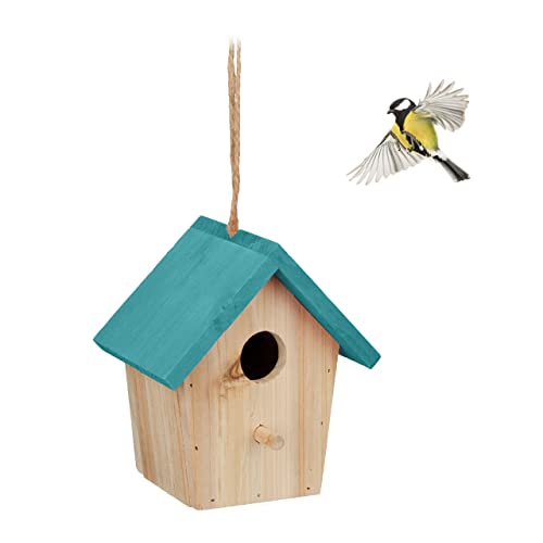Relaxdays Decorative Birdhouse, Wood, Hanging Bird Box, 16... - Jardin & Extérieur Amazon Royaume-Uni à 11.05€
