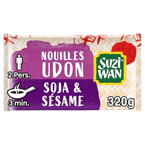 SUZI WAN WOK Udon vorgekochte Nudeln Soja Sesam (2 x 160 g) - Épicerie Amazon Allemagne à 6.86€