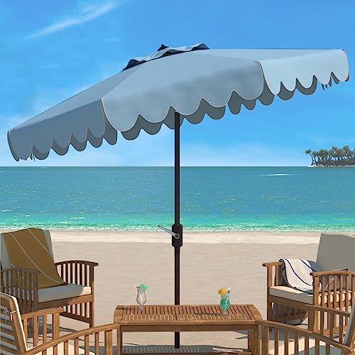 Safavieh Parasol de Patio en Métal, Bleu Bébé et Blanc, 255... - Jardin & Extérieur Amazon France à 104.99€