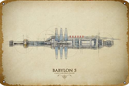 Babylon 5 Blueprint-Poster, Blechschild, Metall, Café, Bar... - Maison & Cuisine Amazon Allemagne à 4.00€