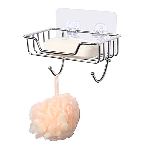 Soap Dish, Stainless Steel Soap Holder Adhesive with Hook... - Sports & Fitness en promo à 2.27€