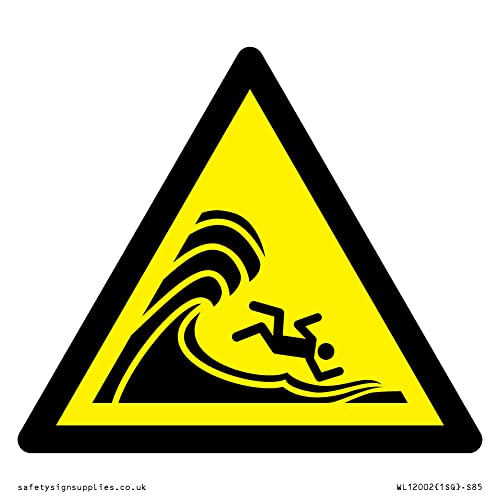 W065 Warning: High Surf or Big Breaking Waves, 85 x 85 mm... - Deal du jour à 7.57€