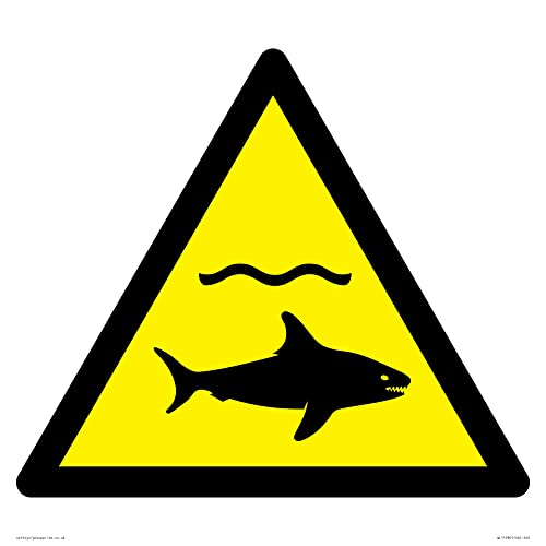 W054 - Señal de advertencia de tiburones, 400 x 400 mm, S40 - Jardin & Extérieur Amazon Espagne à 14.54€