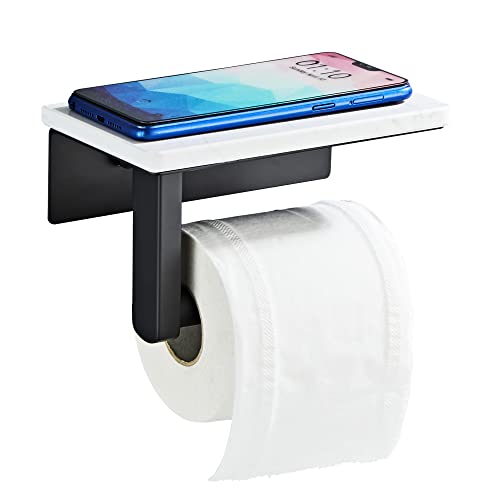 Mattschwarzer Toilettenpapierhalter mit Ablage, 304... - Nouvelle promo Amazon à 7.29€