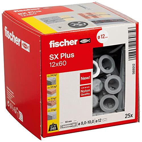 fischer 568012 - Taco de expansión SX Plus 12x60 mm, caja... - Home & Kitchen Amazon Spain à 2.00€