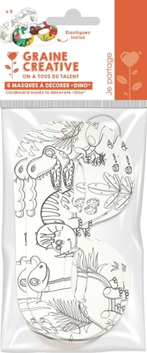 GRAINE CREATIVE Confezione da 6 mascherine Dinosauro da... - Loisirs Créatifs en promo à 1.86€