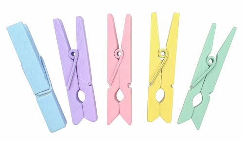 Pinzas de lino de madera colores pastel 2,5 cm 50 p - Loisirs Créatifs Amazon Espagne à 1.87€
