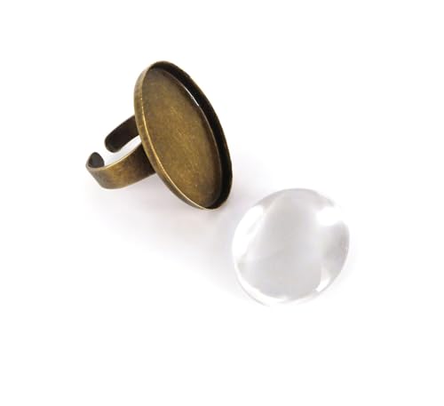 Graine Créative Anello ovale 25 x 18 mm Bronzo + Cabochon - Loisirs Créatifs Amazon Italie à 1.29€