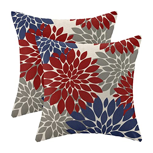 CXMEIFLY Red Navy Blue Pillow Covers 16x16 Inch Set of 2... - Maison & Cuisine Amazon Royaume-Uni à 2.00€