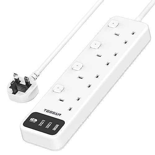 TESSAN Extension Lead with 3 USB Slots, 4 Way Multi Plug... - High-Tech & Électronique Amazon Royaume-Uni à 16.99€