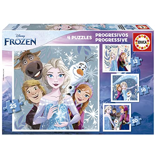 Educa - Puzzle Frozen | 4in1 Puzzle Progressivo 12/16/20/25... - Jouets & Jeux Amazon Italie à 5.69€