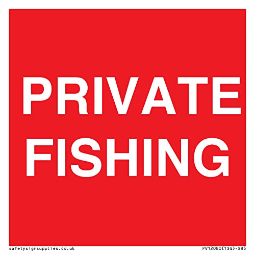 PRIVATE FISHING Sign - 85x85mm - S85 - Maison & Cuisine en promo à 2.51€