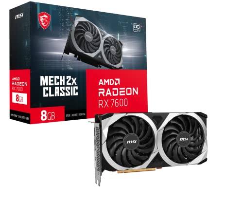MSI Gaming Radeon RX 7600 128-bit 8GB GDDR6 DP/HDMI Dual... - High-Tech & Électronique Amazon Royaume-Uni à 265.18€