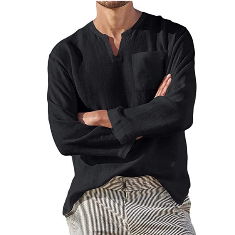 Rfmfkkg Camisas de lino de algodón negro para hombre... - Jouets & Jeux Amazon Espagne à 9.47€