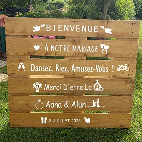 Panneau Bienvenue, Stickers Personnalisables de Mariage... - Maison & Cuisine Amazon France à 12.20€
