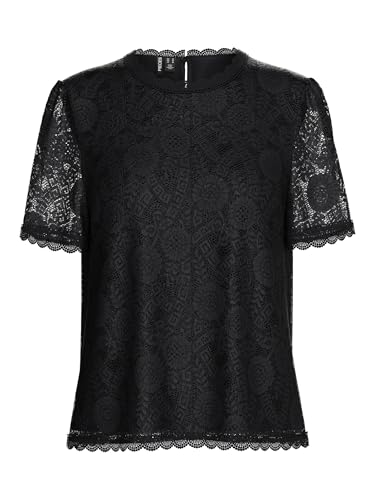 PIECES Canotta da Donna Pcolline SS Lace Noos, Nero, XS - Tech & Electronics Amazon Italy à 10.68€
