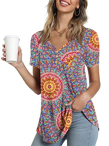 Ninee Camiseta de manga corta para mujer, cuello en V... - Garden & Outdoor Amazon Spain à 11.89€
