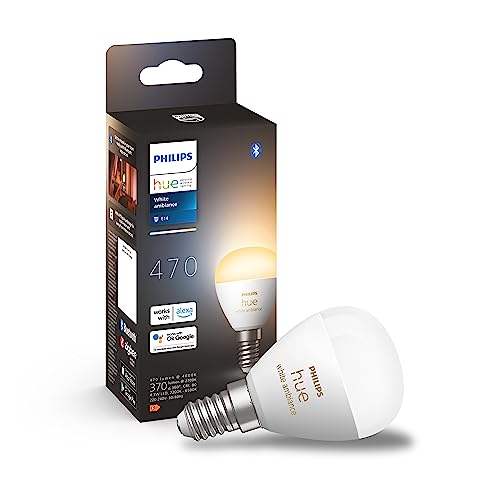 Philips Hue White Ambiance Sferetta Smart LED, Attacco E14... - High-Tech & Électronique Amazon Italie à 38.36€