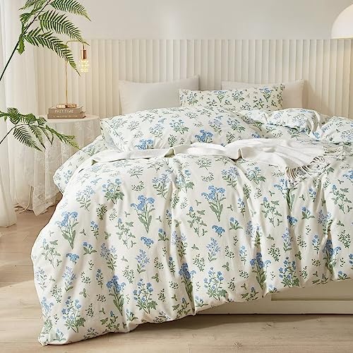 Mucalis Bettwäsche-Set mit blauem Blumenmuster, weißes... - Home & Kitchen Amazon Germany à 12.87€