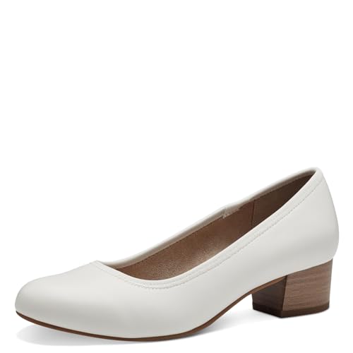 Jana Escarpins à Talon Bloc Vegan, Blanc (Blanc), 37 EU - Auto & Moto en promo à 23.80€