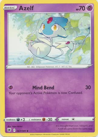 THE POKEMON COMPANY INTERNATIONAL Single Card AZELF 067/189... - Jouets & Jeux Amazon Royaume-Uni à 1.95€