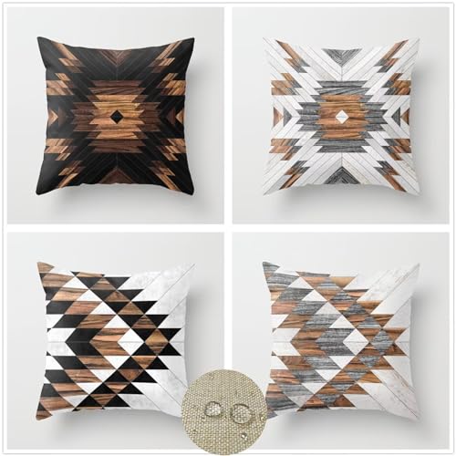 Lot de 4 Housses de Coussins 35x35cm Grain de bois... - Maison & Cuisine Amazon France à 8.00€