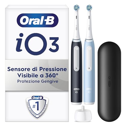 Oral-B Spazzolino Elettrico Ricaricabile iO 3 Nero e Blu, 2... - Beauty & Fragrances Amazon Italy à 127.49€