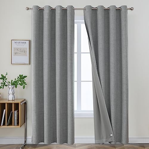 Joydeco Light Grey Blackout Curtains 96 Inches Long for... - Maison & Cuisine Amazon Royaume-Uni à 20.09€