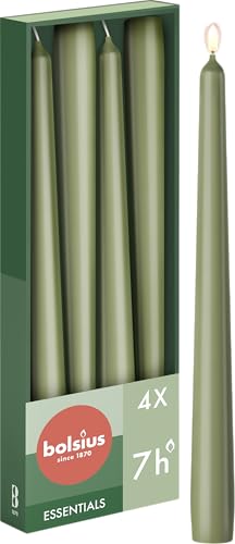 Bolsius Tapered Candles - Green - 4-Pack - 24.5 cm... - Beauté & Parfums Amazon Royaume-Uni à 3.29€