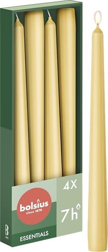 Bolsius - 4 bougies pointues lisses - Beige - Bougies... - Beauté & Parfums Amazon France à 2.99€