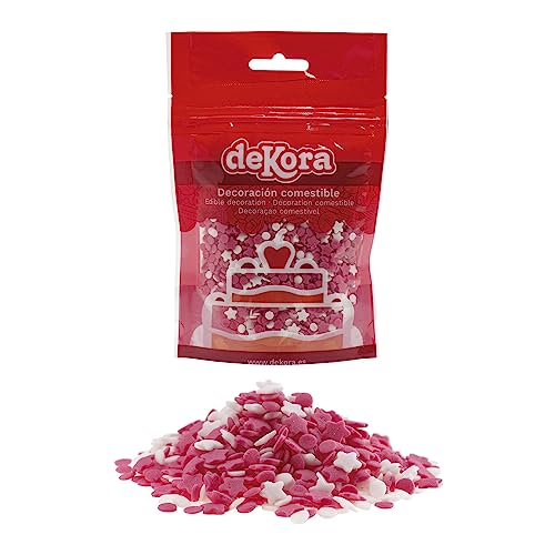 dekora - Confetti de Sucre en Étoiles et Cercles Roses et... - Amazon France à 2.05€