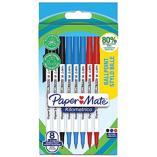 PAPER MATE Stylos bille Kilometrico, Pointe moyenne (1.0... en promo à 1,72€ (-49%) sur Amazon FR
