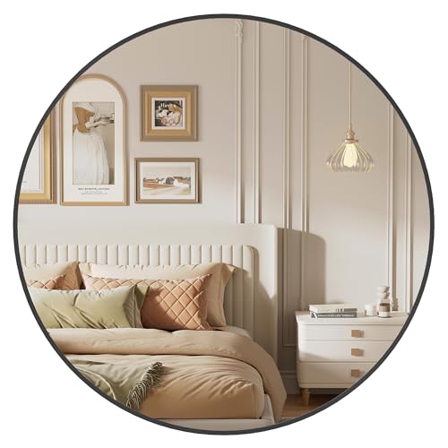 SONGMICS Round Mirror, 76 cm, Wall Mount, Modern, Easy to... - Maison & Cuisine Amazon Royaume-Uni à 21.99€