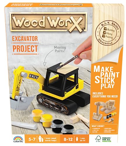 WoodWorX: Excavator | 3D Wooden Model Kit | Build, Paint... - Jouets & Jeux Amazon Royaume-Uni à 4.26€