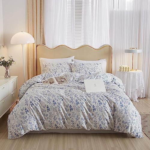 LifeTB Vintage Style Cotton Floral Duvet Cover Queen Boho... - Maison & Cuisine en promo à 10.66€