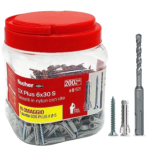 fischer Propack SX Plus 6 S, 200 chevilles 6 x 30 avec vis... en promo à 29,45€ (-43%) sur Amazon FR