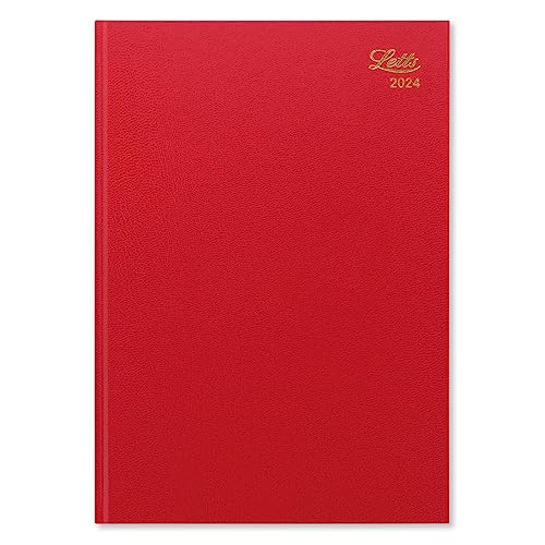 Letts Standard A4 day to a page 2024 diary - red - Fournitures Bureau Amazon Royaume-Uni à 4.59€