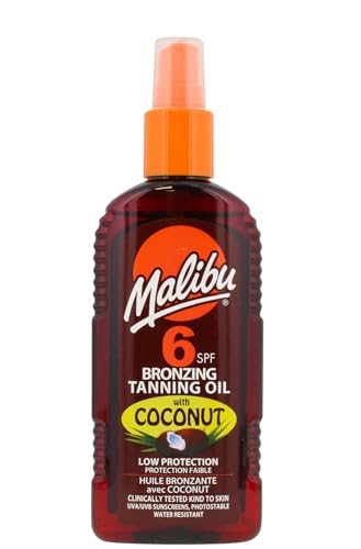 Malibu Sun SPF 6 Bronzing Tanning Oil With Coconut Oil, Low... - Auto & Moto Amazon Royaume-Uni à 5.99€