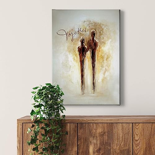 Canvas Painting Couple of Lovers - Cream Gold Art Print... - Maison & Cuisine Amazon Royaume-Uni à 34.06€