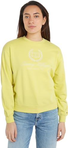 Tommy Hilfiger Donna Reg Flag Script CNK SWTSHRT Giallo... - Mode & Vêtements Amazon Italie à 35.28€