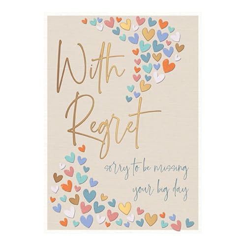 Wedding Regret Card - Colourful Love Hearts with Embossed... - Livres & eBooks en promo à 1.85€