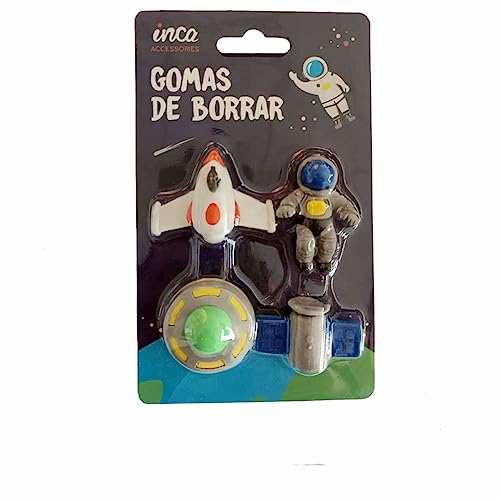 Inca Astronaut Radiergummi-Set, Raumschiff, 4-teilig - Fournitures Bureau Amazon Allemagne à 5.61€