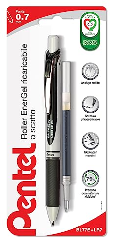 Pentel BL77E Energel MX a scatto 0,7 mm + Refill nero - Bon plan à 9.83€