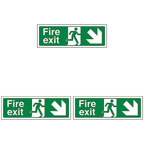 VSafety Fire Exit Arrow Down Right Sign - Landscape - 300mm... - Home & Kitchen Amazon UK à 7.17€